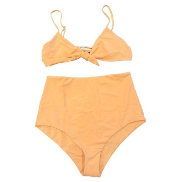 Mara Hoffman Carla Bikini Top & Lydia High Waist Bottom - Peach - Picture 1 of 5